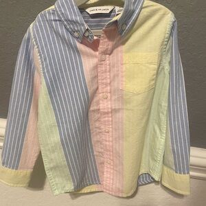 Janie and Jack Blue and Pink Button Down Shirt